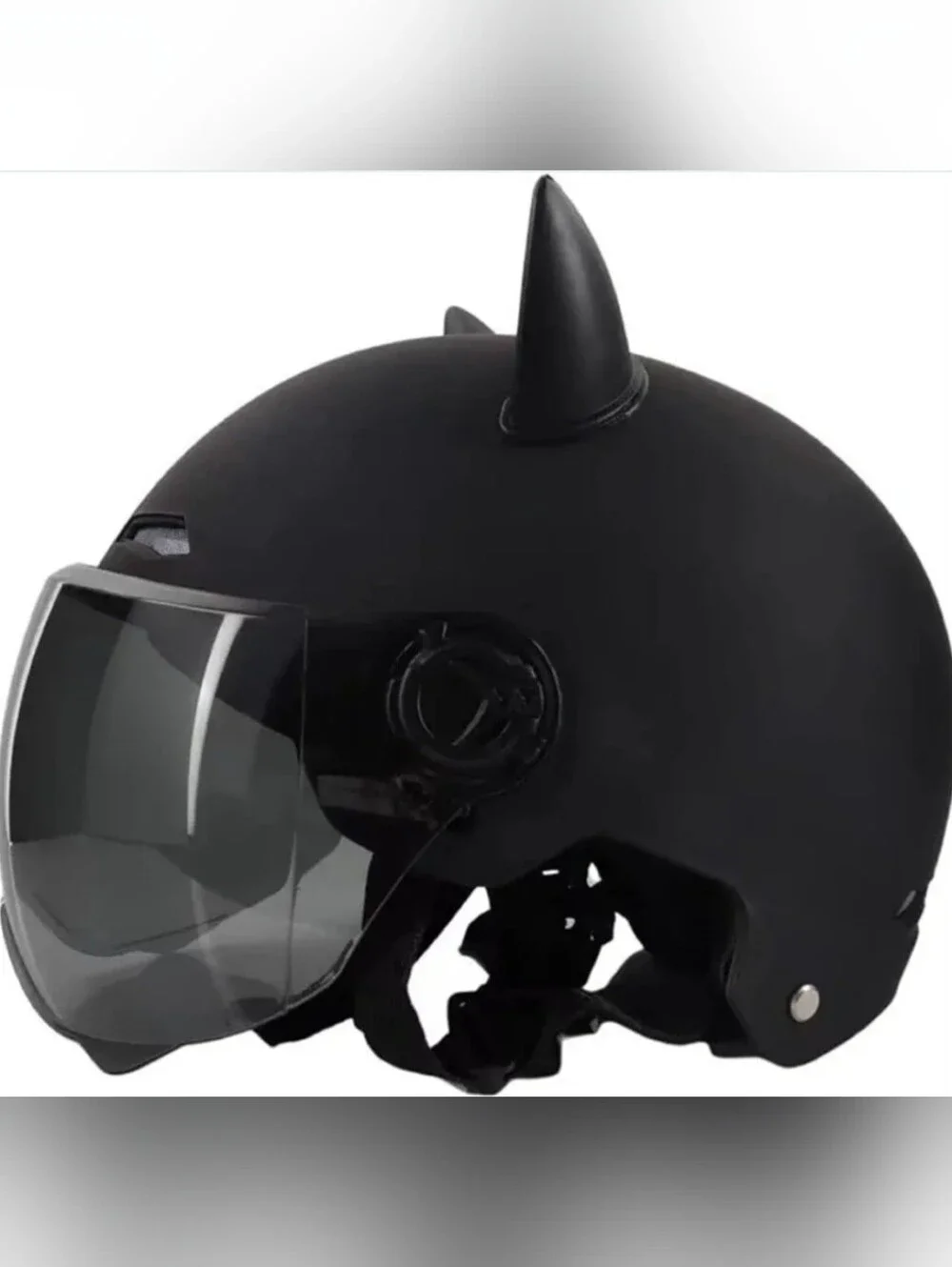 Matte Black VR/AR Helmet with Cat Ears Visor